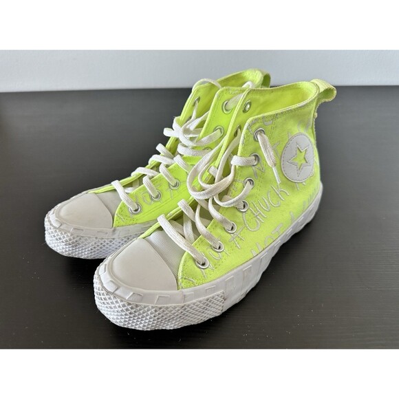 Converse Chuck 70 HI UNT1TL3D in Neon Yellow - Women’s US 5 Sneakers High - Picture 7 of 11